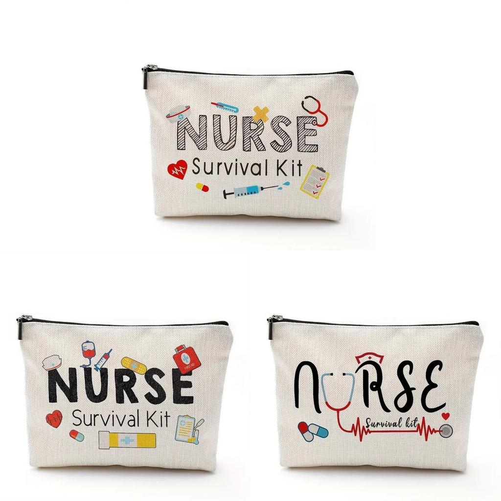 Medical Nurse Day Linen Bag Waterproof Zipper Organizer For Women