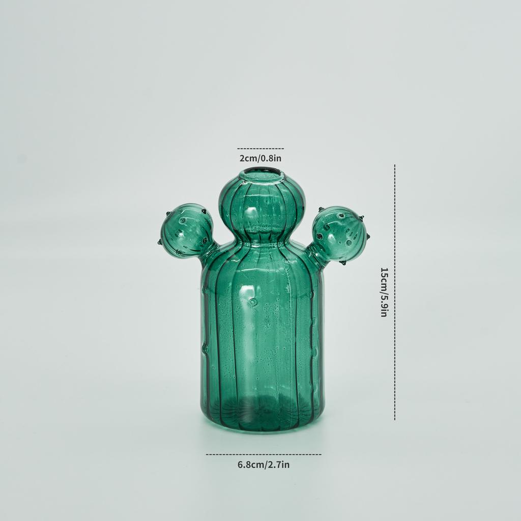 Cactus Glass Vase Hydroponic Plant Living Room Decoration Aromatherapy Bottle Flower Decor Vase Tabletop Small Vase Handicraft