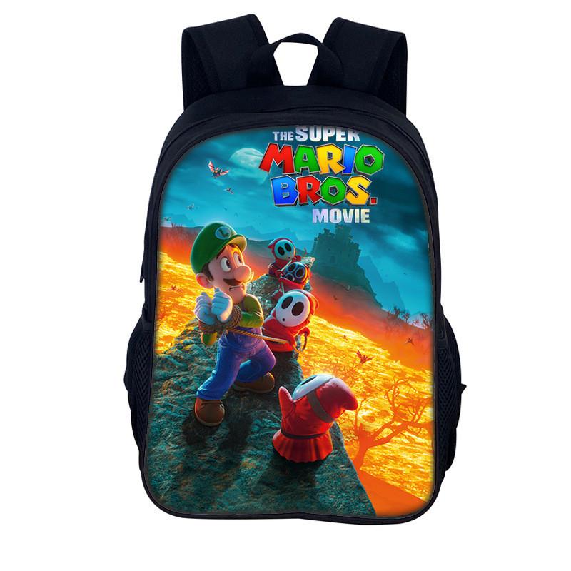Super Mario Bros Backpack For Kids With Breathable Nylon Material For School Use