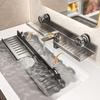 1pc Bathroom Sink Storage Rack Suction Cup Faucet Draining Rack Punch Free Wall-mounted Toiletries Shelf Bathroom Organizer