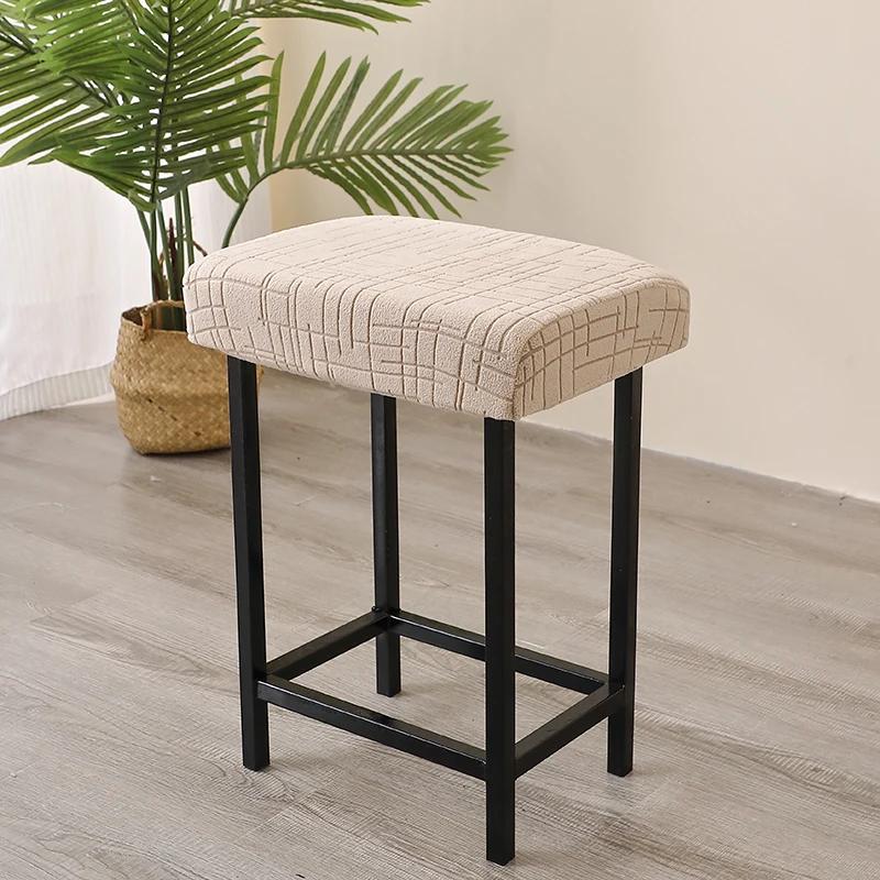 1/2pcs Solid Color Bar Stool Covers Stretch Jacquard Square Chair Cover Home Saddle Seat Slipcover for Coffee Kitchen