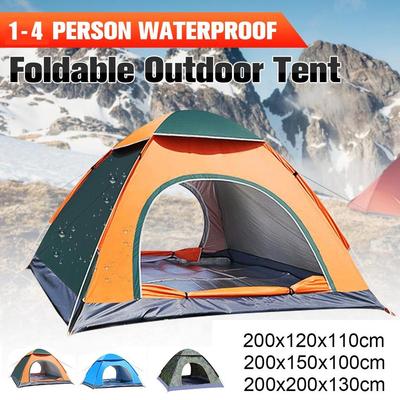 Fully Automatic Pop-Up Quick Shelter Outdoor Travel Hiking Waterproof Camping Tent 1-4 Person Portable Tent Instant Set Up Tent