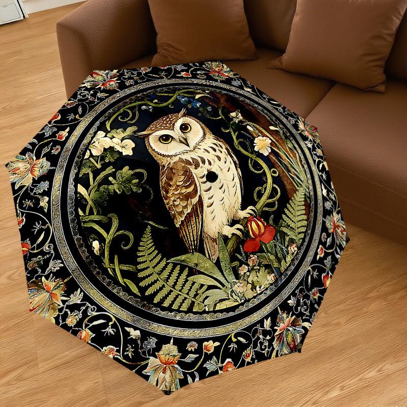 1PC Owl Flowers Umbrella-8-Rib Reinforced, Automatic Open, Lightweight & Durable, Cute Fashion Accessory for Outdoor-W136