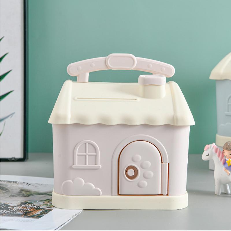 Niedliche Haus-Spardose mit 3D-Aufkleber, Kawaii-Sparschwein für Kinder und Erwachsene, große Spardose für Münzen, Banknoten, Geburtstagsgeschenk