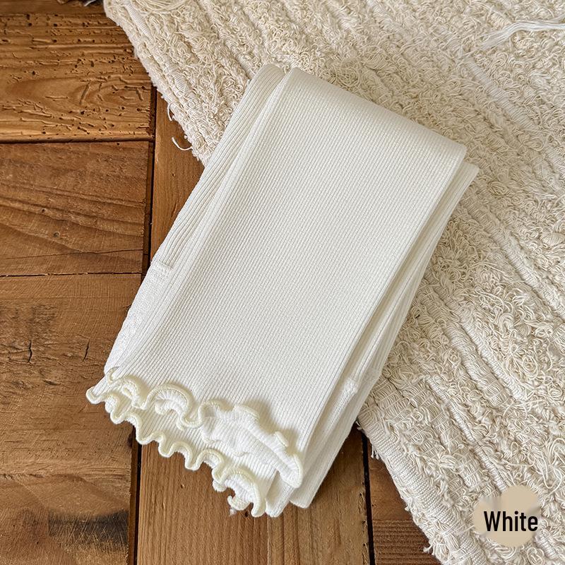 Dziewczęce Wszechstronne Bawełniane Legginsy 9/10 w Jednolitym Białym Kolorze na Wiosnę/Jesień