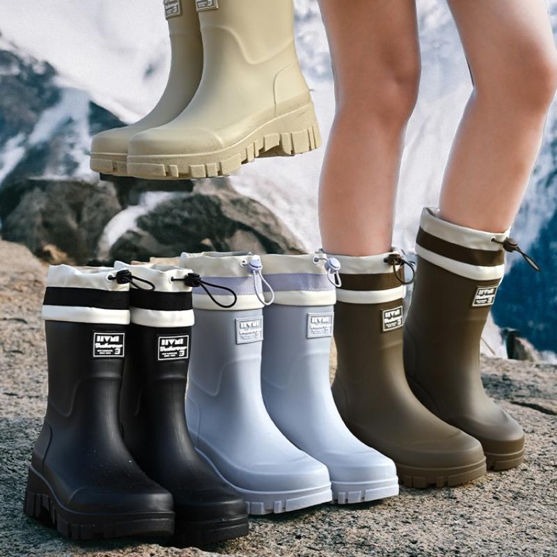 Fashion Women Outdoor Tide Non-slip Waterproof Parent-Child Rain Boots Children Hundred Couple Adjustable Drawstring 2026 New