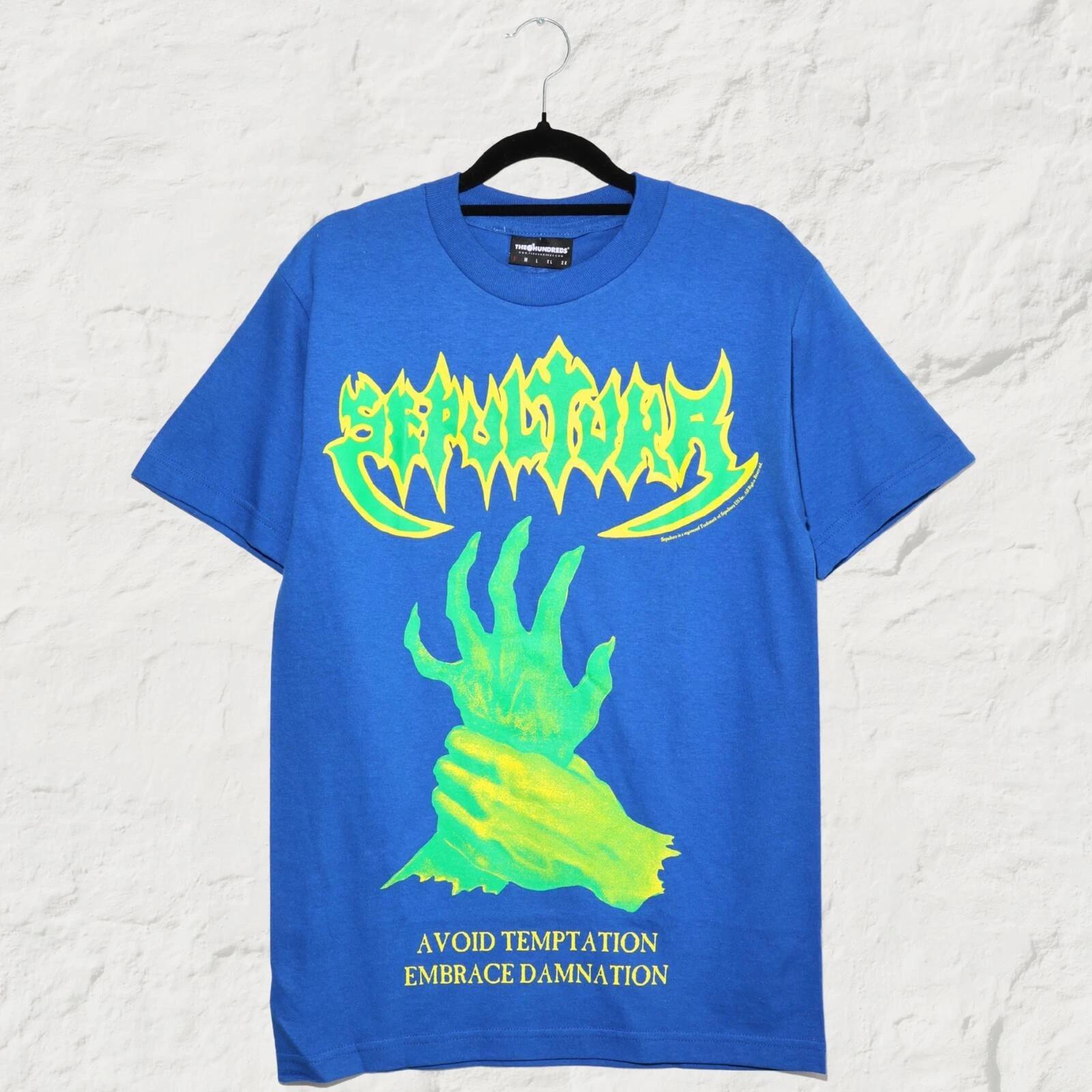 The Hundreds x Sepultura Temptation Tee Blue Band Collab T-Shirt S 3XL