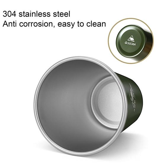 Yousheng 350ml Coffee Cup Heat Resistant Large Capacity Paint Treatment Stainless Steel Camping Milk Beer Cup Outdoor Supplies