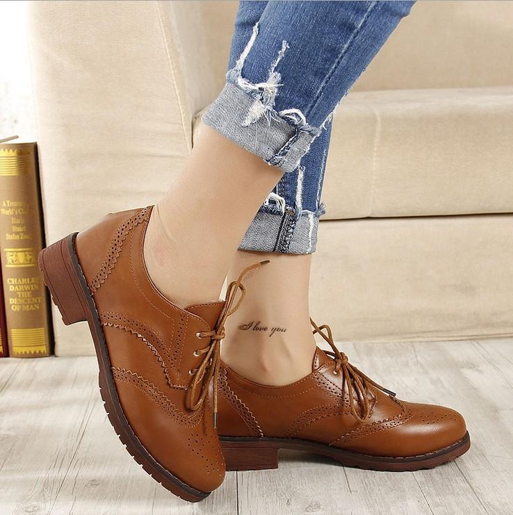 Fashion British style single shoe women 2025 college style carved rough heel student strap Oxford shoes foreign trade women's shoes autu