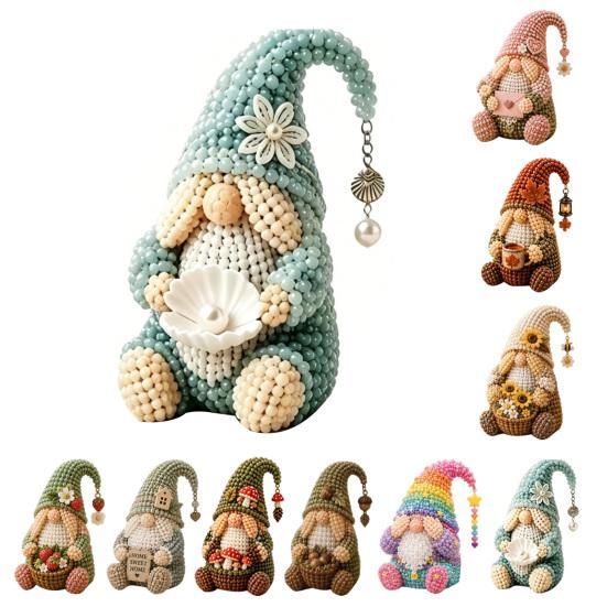 Kit de Manualidades de Cuentas de Gnomo, Kit DIY de Gnomo de Cuentas Diminutas, Lindo Kit de Arte de Gnomo con Cuentas para Adultos Adolescentes Decoración Única para el Hogar Regalo Hecho a Mano