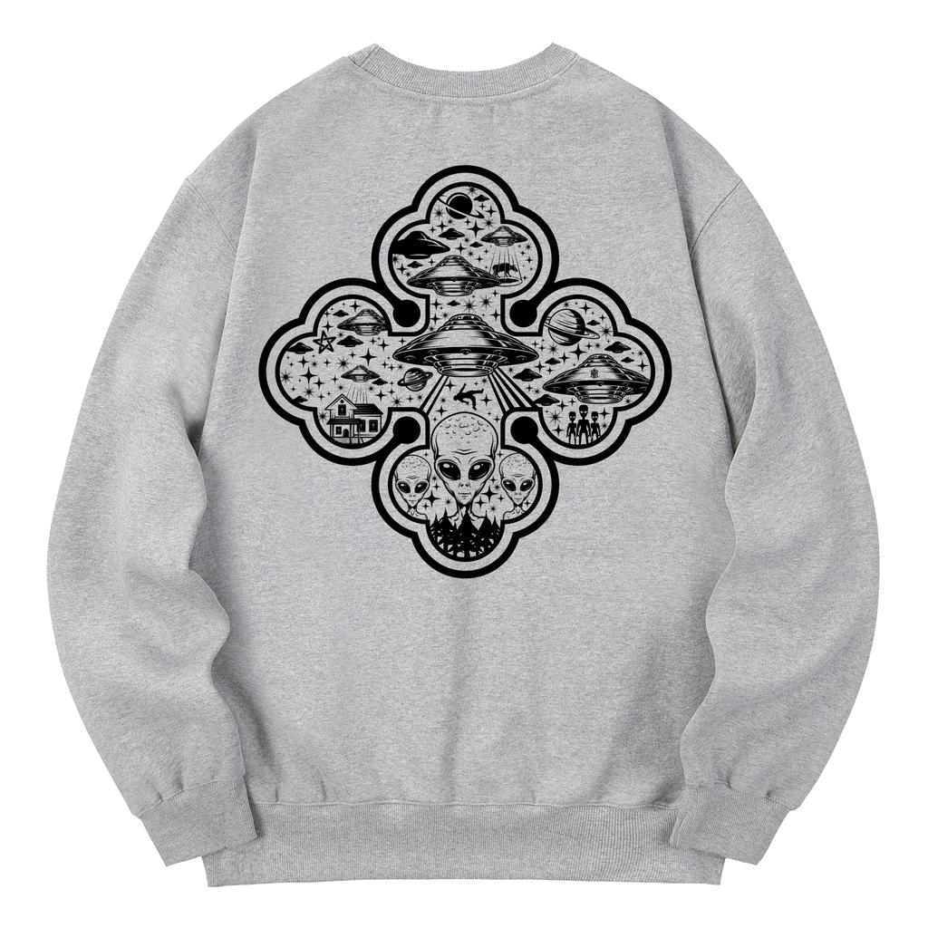 KAN6312 Kmg0130 Ufo Fleece-Lined Sweatshirt - Gray