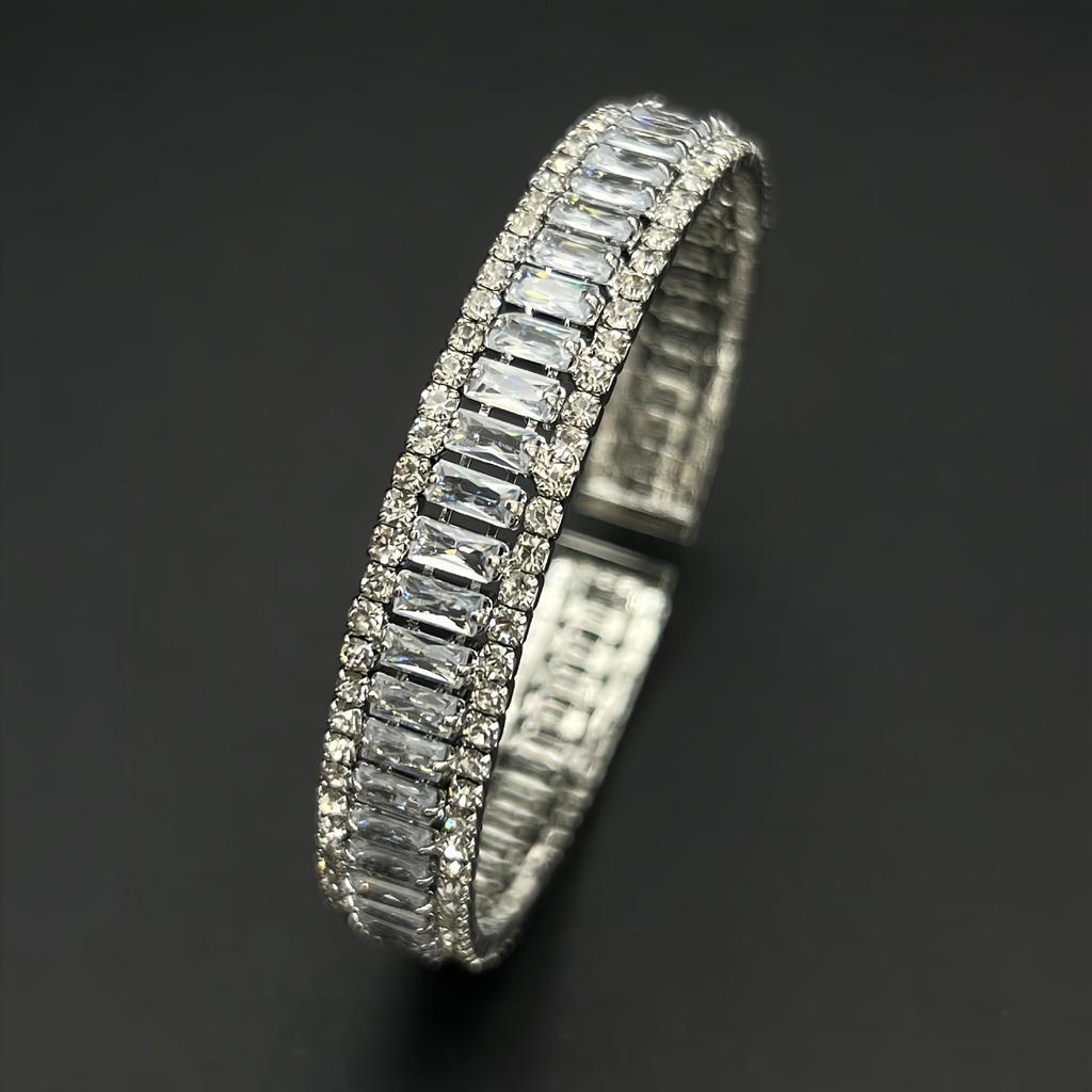 Cross-Border Elegant Round Full Diamond Adjustable Bracelet for High-End Events