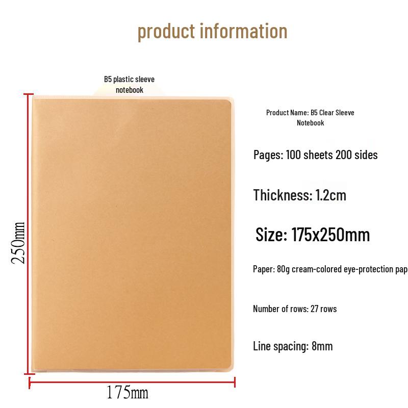 Dicker Notizblock im Vintage-Stil: Minimalistisches B5 Kunststoffcover, A5 Notizbuch mit hochwertigem Papier