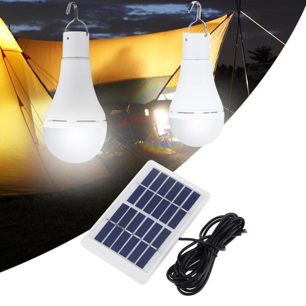 New Waterproof, Portable, and Bright 6000K LED Solar Hanging Light Bulb - Ideal for Hiking, Fishing, and Emergencies - Outdoor S