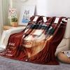 1PC Rock Music Superstar Print FlAannel Blanket, High Quality Comfortable for All Seasons, Home Decor, Warmth and Comfort