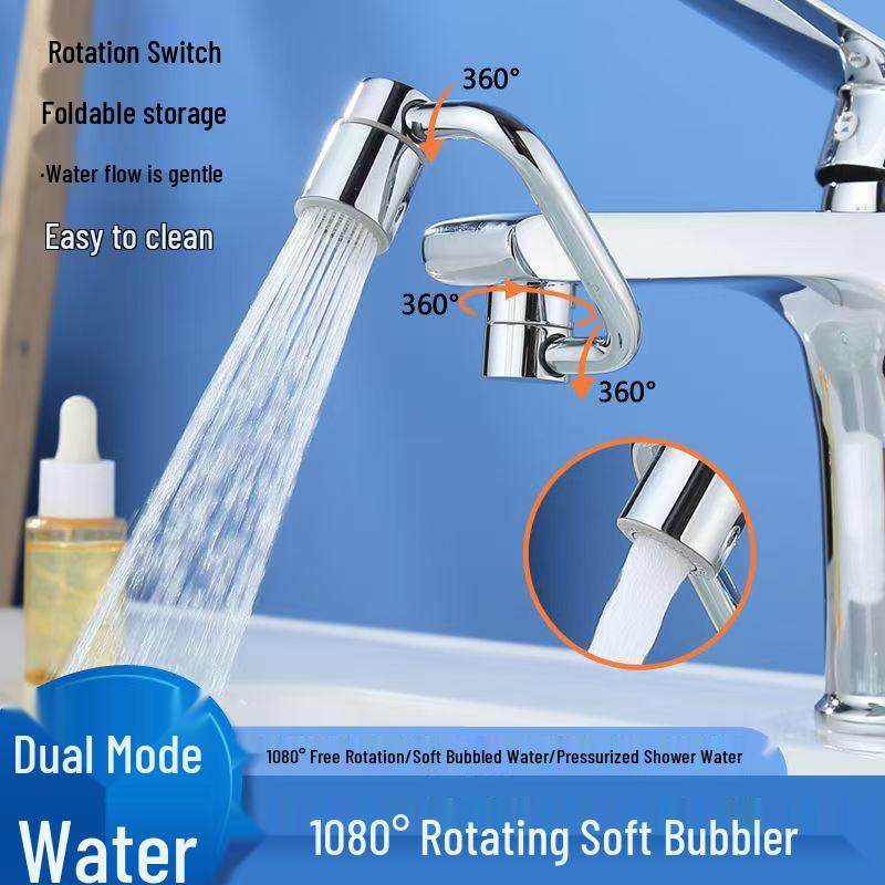 U-Shaped Basin Faucet Extender with Dual Gear Modes and Anti-Splash Aerator