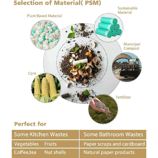 Small Compost Bags 1.2 Gallon 125 Count, AYOTEE Drawstring Mini Trash Bag, Strong Compostable Trash Bags Small Bathroom Trash Bags for Home Kitchen