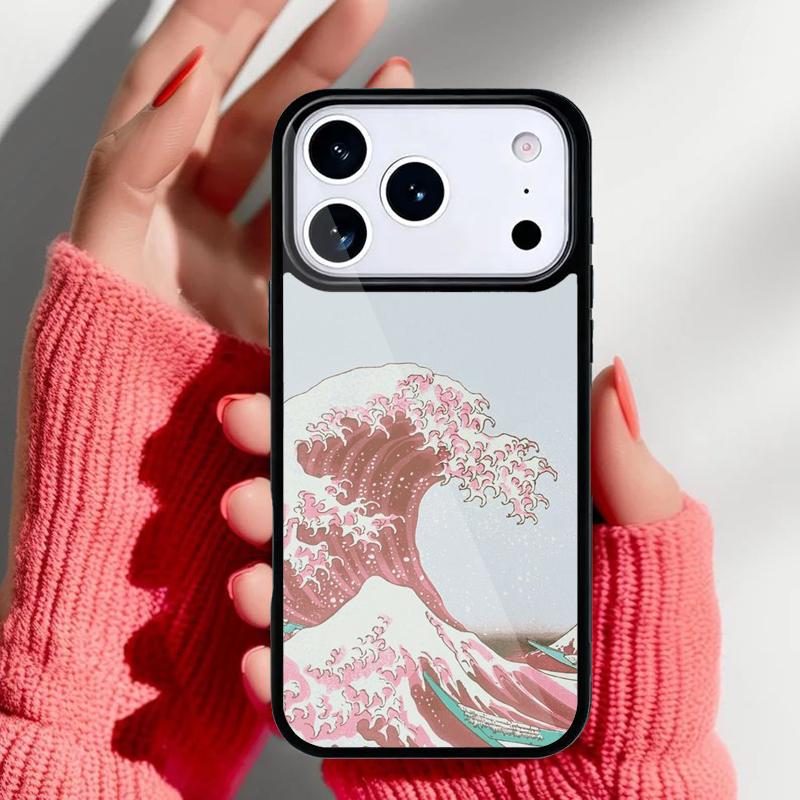 Cartoon Cute Stylish Waves Phone Case for iPhone 17 16 15 14 13 Pro Max Back Cover for 12 11 Pro Coque