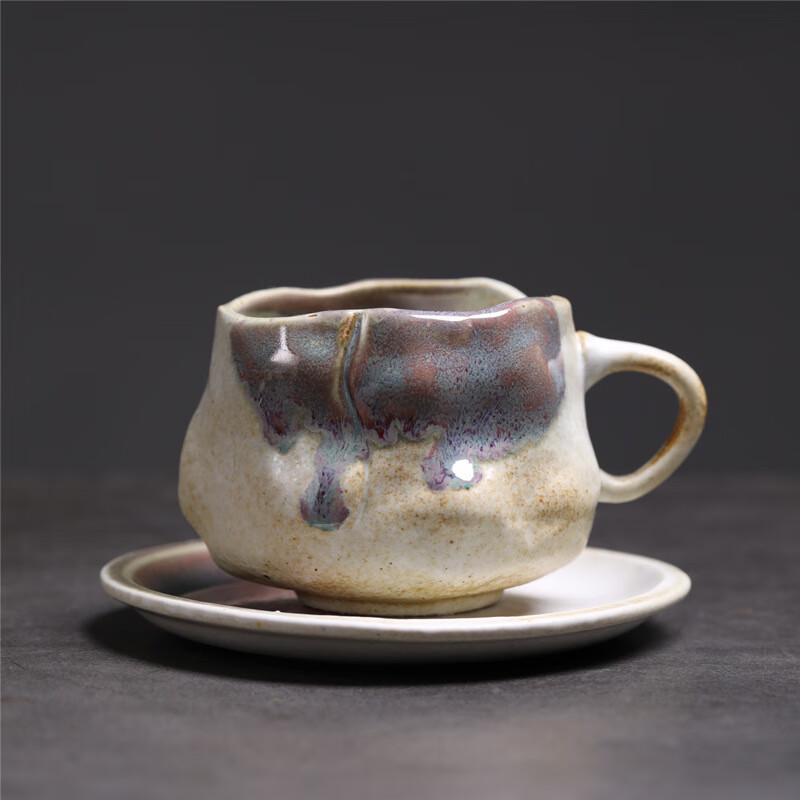 Shangqi Retro Japanese Kiln Glaze Espresso Cup and Saucer Set