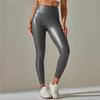 Leggings High Waist Yoga Sports Women Pants Elastic Pu Leather High
