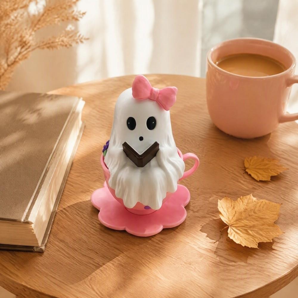 Resin Resin Figurine Smooth Finish Reading Ghost Playful Ghost Statue Yard Decoration