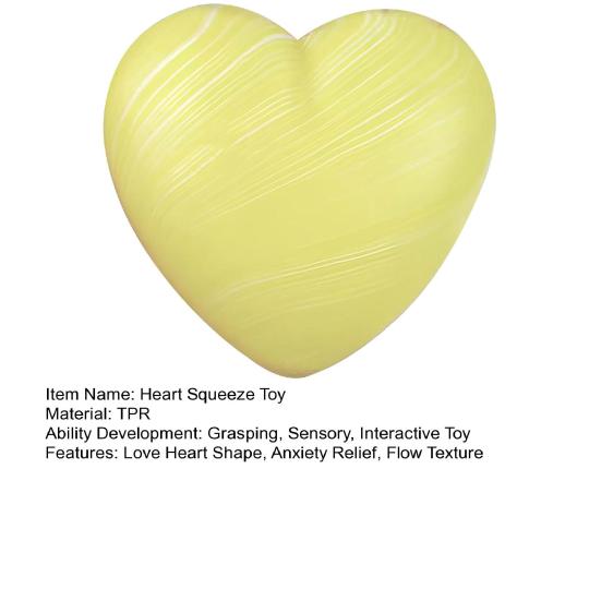 Love Heart Squeeze Toy Anxiety Relief Flow Texture Heart Shape Sensory Toy Soft TPR Decompression Stress Ball Party Favors