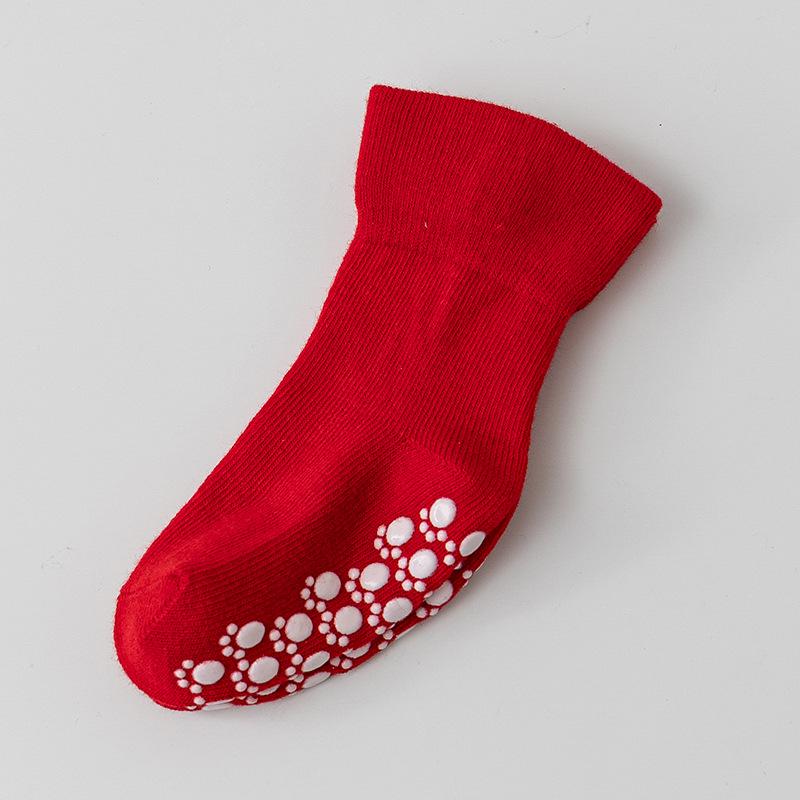 

Червоні шкарпетки з гребінної бавовни для новонароджених та малюків: Малий/Середній, На всі сезони S (~0-1 Year)