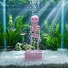 Decoración de Esqueleto con Junta Flexible, Burbujeador de Acuario Danzante, Adorno Dinámico Impulsado por Aire, Burbujeador Divertido con Tubo de 1m y Ventosas para Camarones Betta