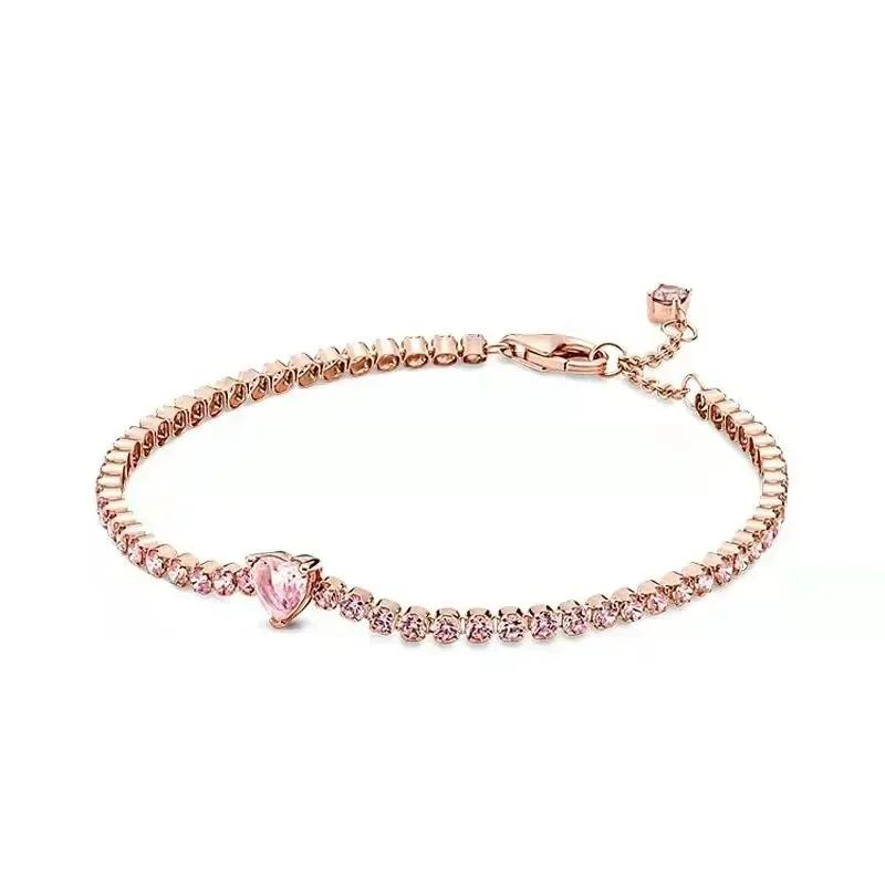 New 925 silver tennis bracelet sparkling crystal luxury women jewelry zircon water bracelet wedding gift