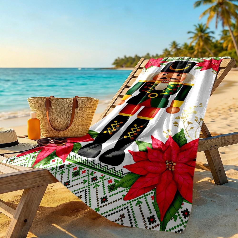 Christmas Beach Towel Soft Durable Quick-Dry Comfortable Lightweight Portable for Swimming,Beach,Camping, Travel, Beach Accessories,Gym