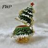 Christmas Anniversary Gift Tree Jewelry Box, Enamel Inlay Alloy Organizer, Vintage Style Trinket Box Compact Decorative Ornament for Dressing