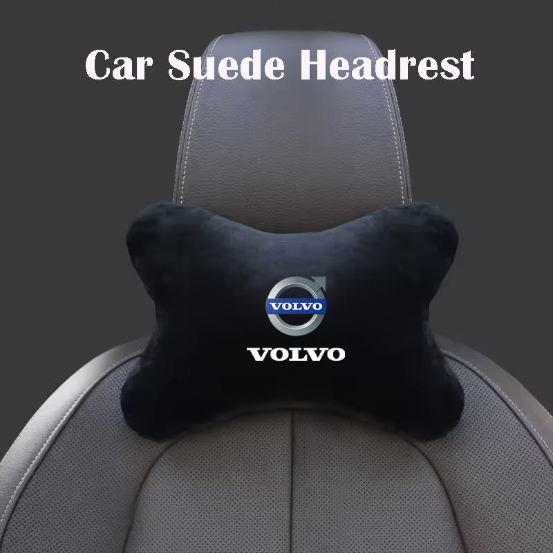 Car Suede Headrest Neck Support Auto Seat Accessories For Volvo XC90 XC60 V50 S60 V70 V60 V40 S90 olestar AWD XC40 S80 T6 V90