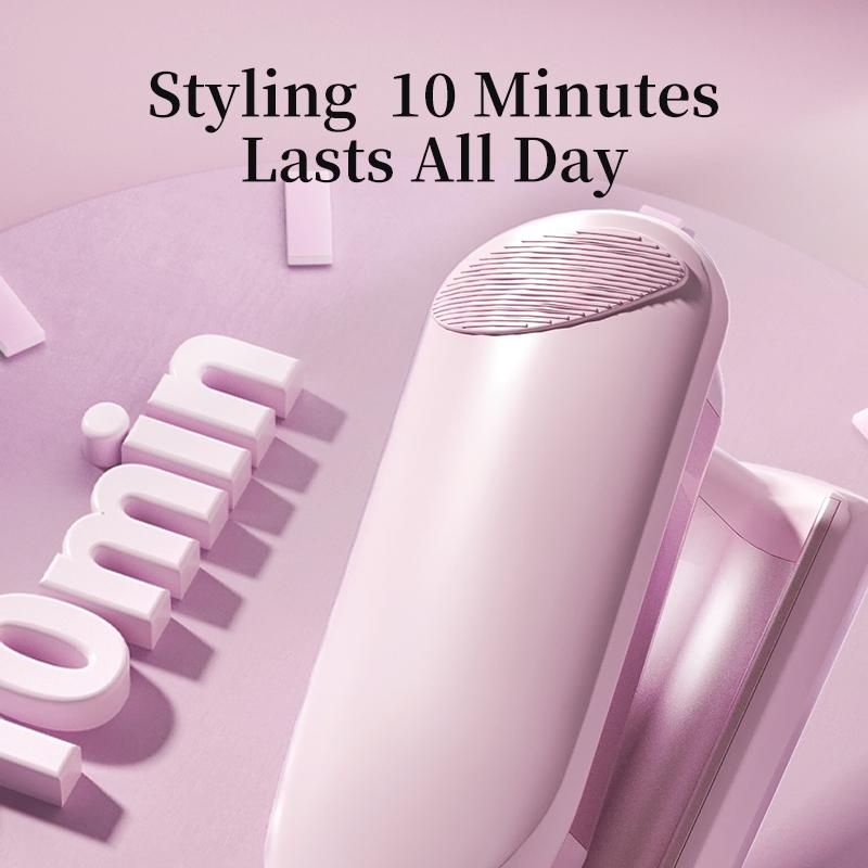 32mm Deep V Wave Hair Curler with 80M Negative Ions, 10-Minute Styling for Long Lasting Beach Waves, Anti-scald Ceramic Waver