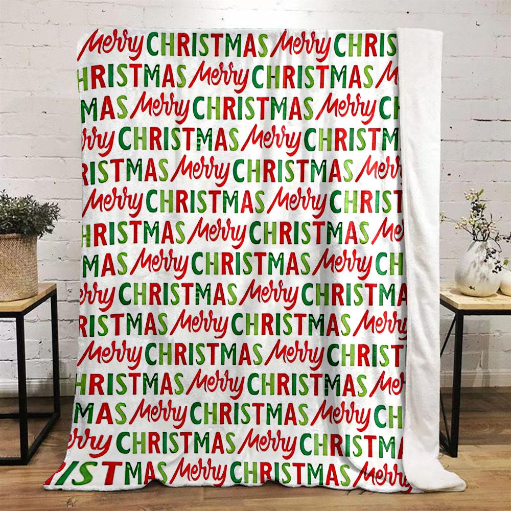 Merry Christmas Pattern Blanket Design Patterned flannel blanket perfect for the bedroom living room, sofa, or a little nap