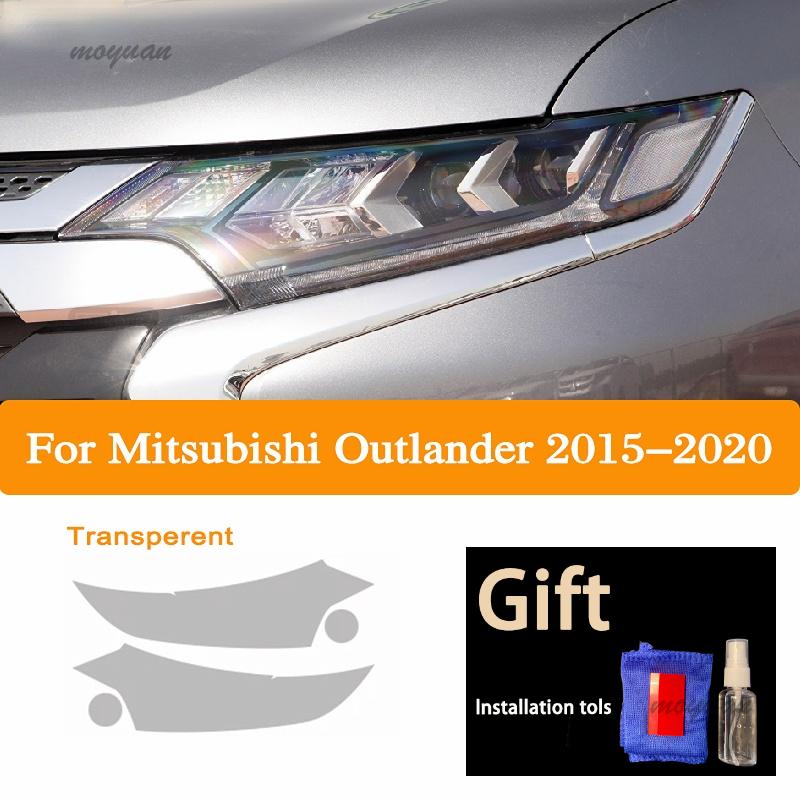 Car Headlight Protection Tint Film Smoke Black TPU Protective Transparent Sticker For Mitsubishi Outlander 2015- Accessories