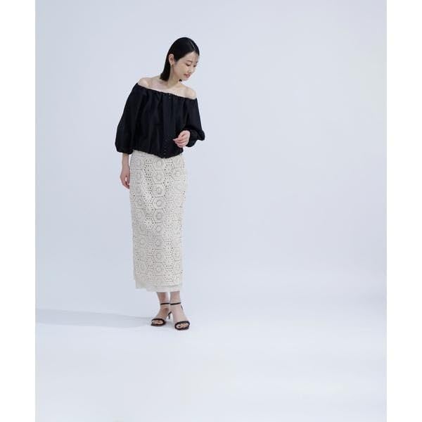 Natural Beauty Basic Blouse with Hook Beige Stripes Women's Off-the-Shoulder Detail,