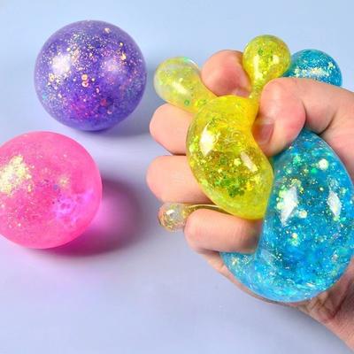 Squishy Aurora Ball Maltose Squeeze Toy Soft Pinch Slow Rebound Syrup Ball Fidget Toy Relieve Anxiety Venting Stress Relief Toy