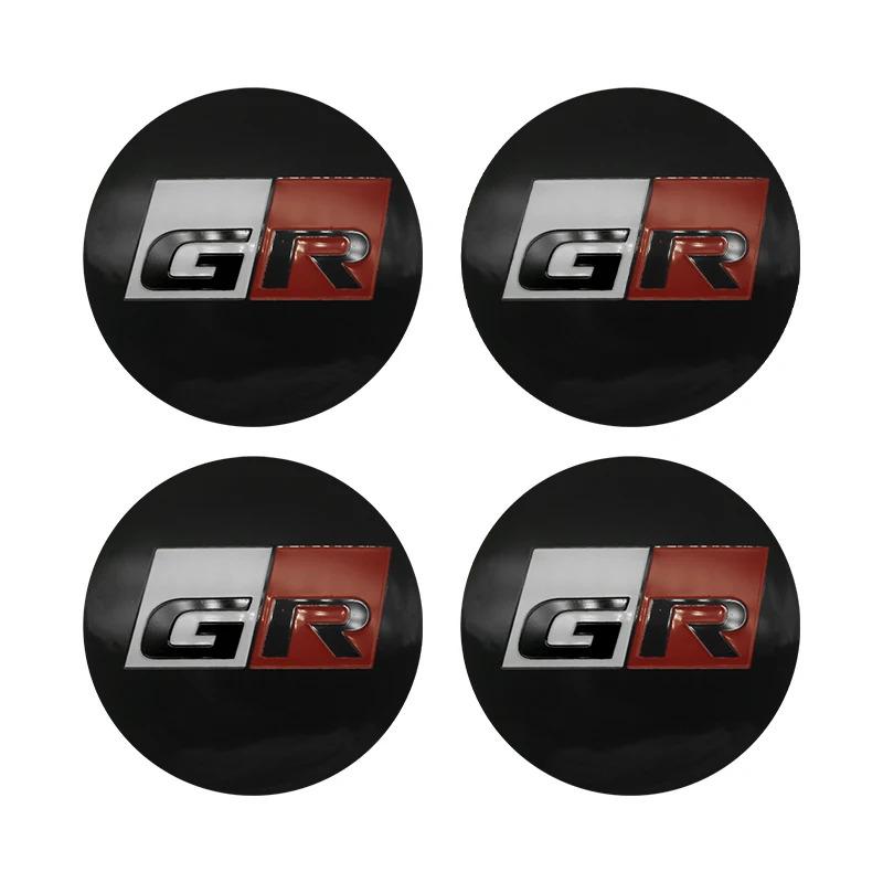 4Pcs 56mm Car Wheel Center Hub Cap Badge Sticker Cover Accessories For Toyota Prado Aqua Hilux Camry Rav4 Prius TRD Venza GR Spo