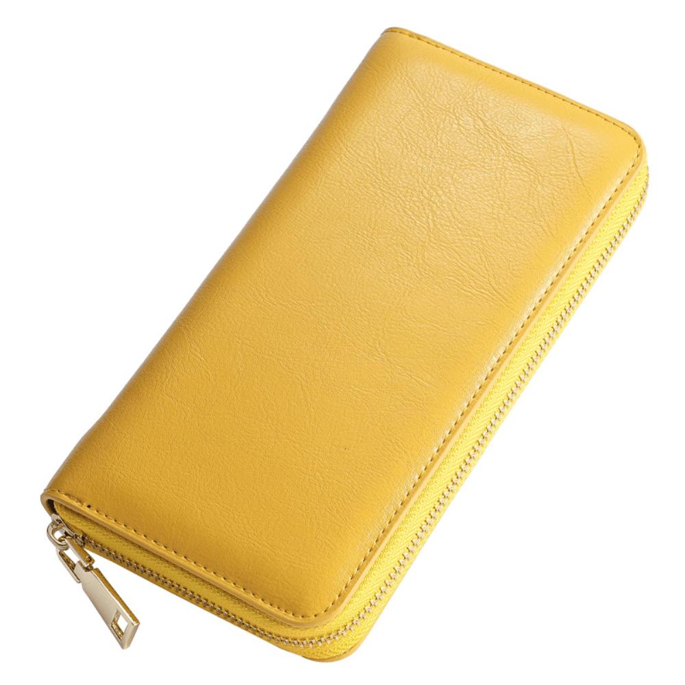 Portefeuille Femme Long Portefeuille à Fermeture Éclair Sac à Cartes Décontracté Yellow multicolore