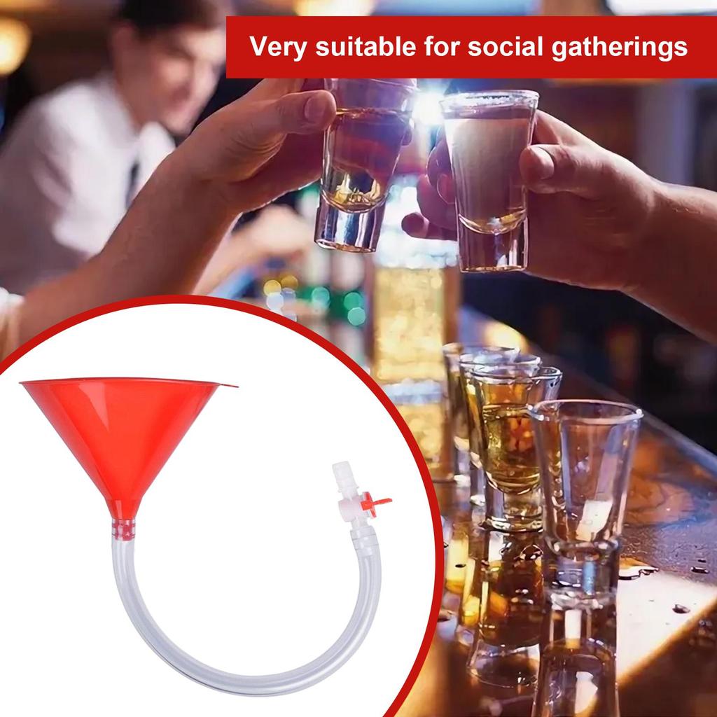 Beer Funnel Plastic Filling Funnel Beer Funnel Wine Liquid Pipe Tube Plastic Valve Hose for Birthday Beer Festivals Drinking
