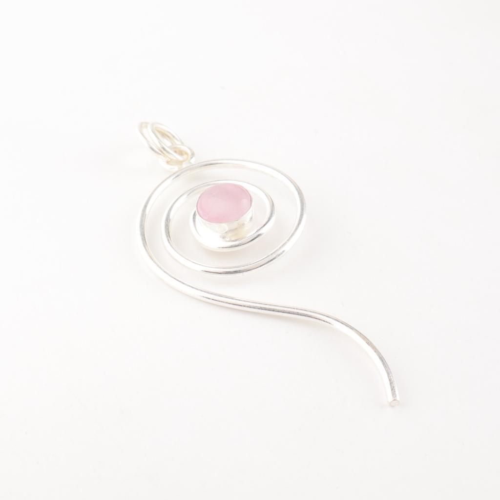 Pink Cat's Eye Gemstone 925 Sterling Silver Jewelry Handmade Pink Stone Pendant PP-42-48