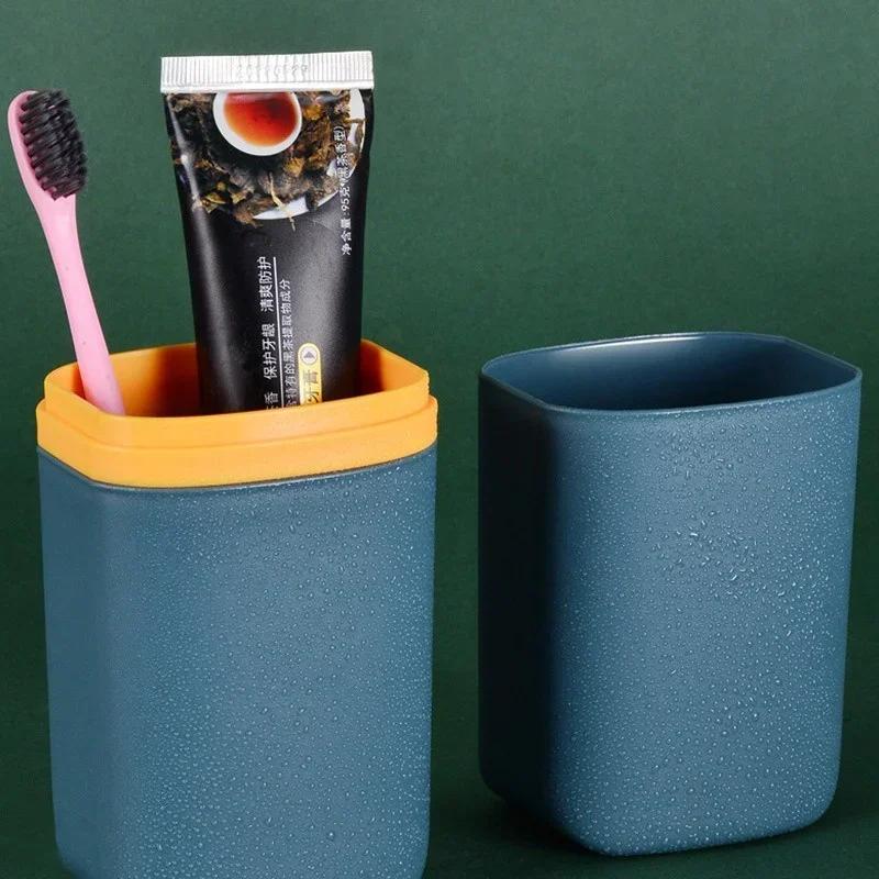 Portable Travel Wash Cup Toothbrush Holder Toothpaste Storage Box Bathroom Organizer Home Storage Solution