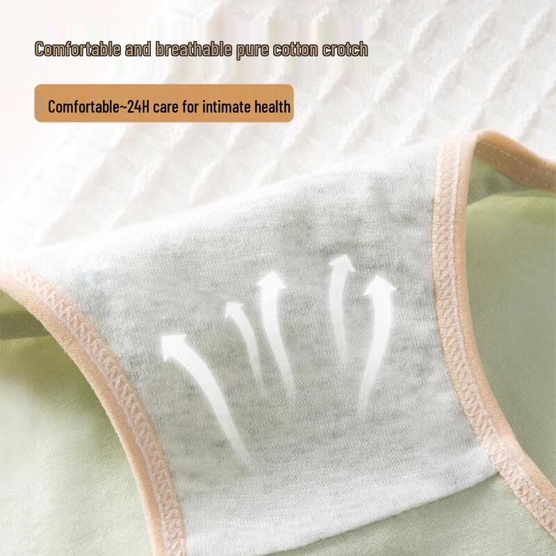 FitonTon Women's 7A Antibacterial Pure Cotton Seamless Briefs 3-Pack