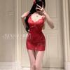 Sexy sexy pure lace temptation nightdress hip wrap perspective uniform pajamas robe set