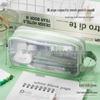 Large Capacity Transparent Mesh Pencil Case for School Students, Universal Handheld Stationery Box for Boys and Girls.