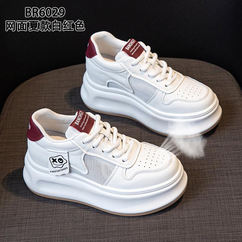 Thick-soled summer new muffin thick-soled small leather mesh breathable ins tide board shoes 34