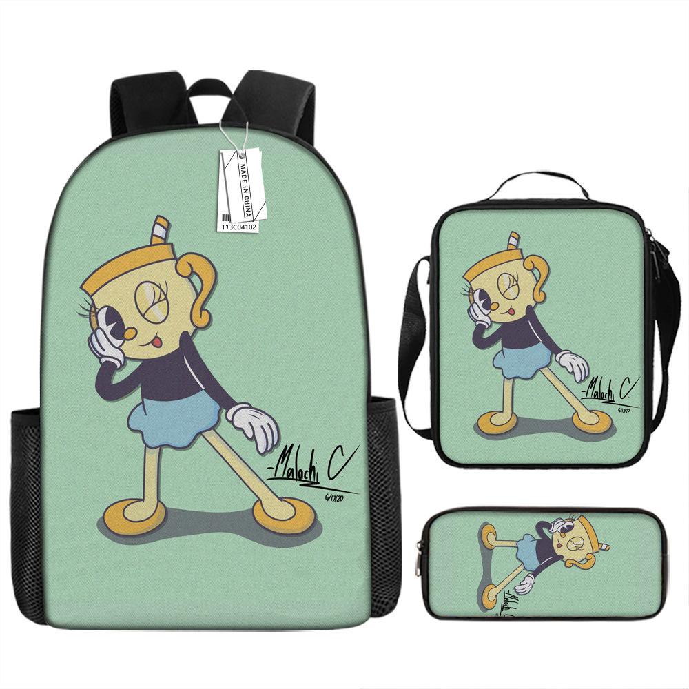 Teetasse Kopf Schüler Schultasche Kinder Rucksack Ranzen Anime