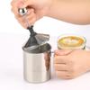Portable Stainless Steel Manual Milk Frother, Latte Art Tool for Home and Camping Use (201 Stainless Steel, 400cc)