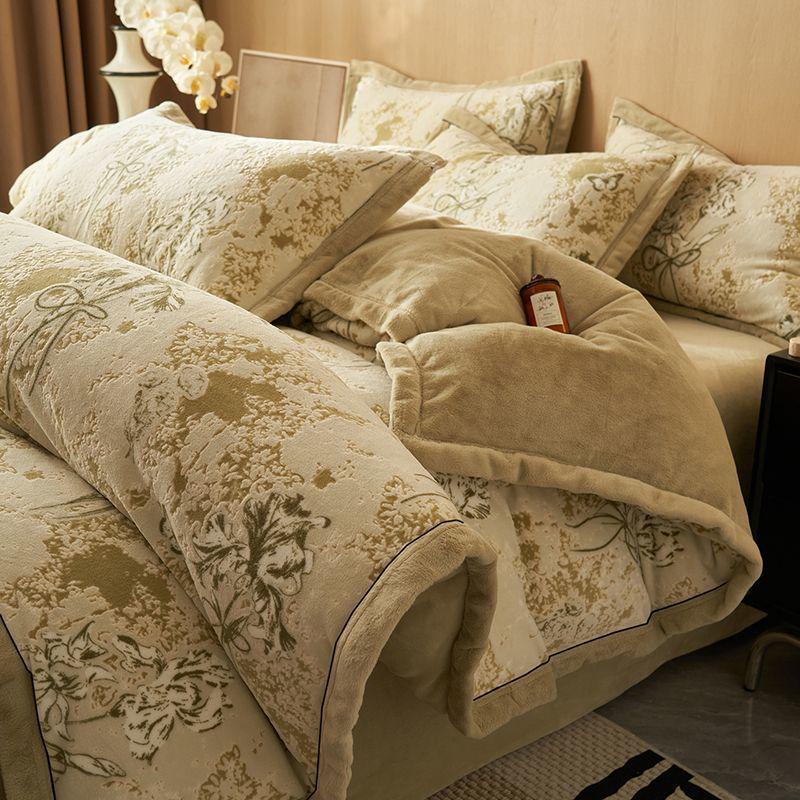 

G5Z High Gram Milk Velvet Duvet Cover Set - Single Piece, Autumn/Winter, Thick & Warm with Pillow Covers. 150x200cm Duvet Cover Only