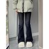 Retro Black High-Waisted Micro-Flare Velvet Jeans for Women - Trendy, Slim-Fit, Elastic Winter Pants